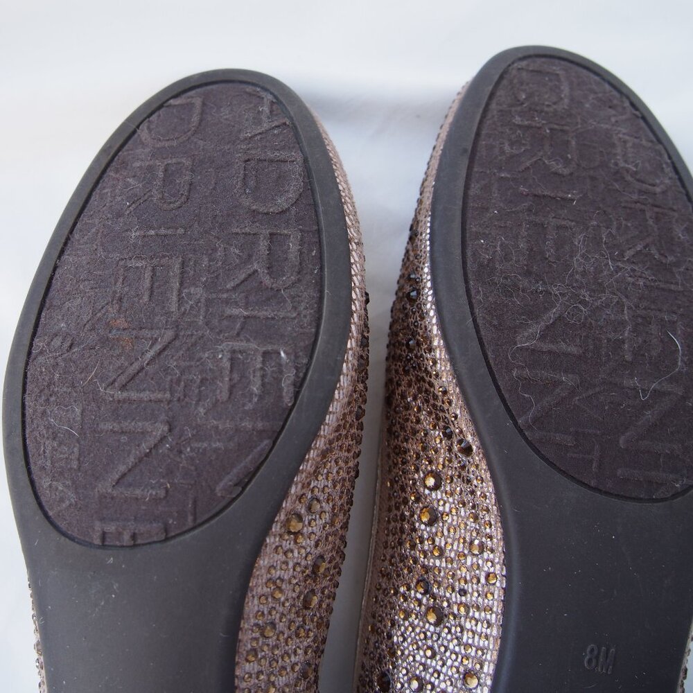 Adrienne Vittadini "Cathi" Embellished Ballet Slip On Gold Flats, Gems Size 8M - Picture 12 of 15